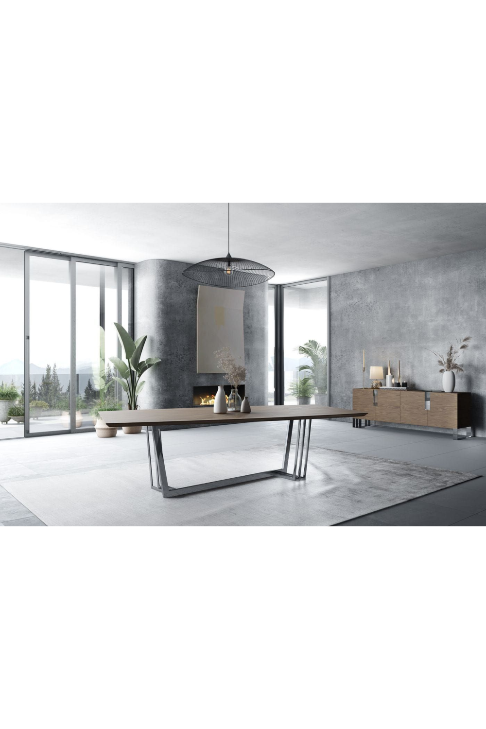 Stainless Steel Base Dining Table | OROA Modern Gilroy | Oroa.com