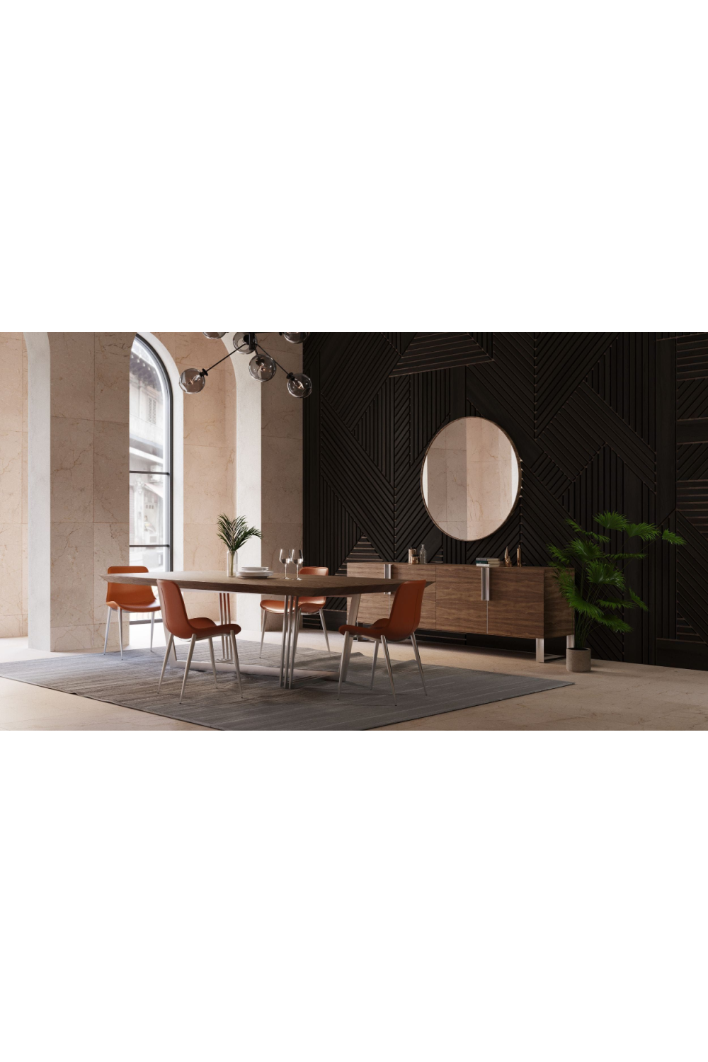 Stainless Steel Base Dining Table | OROA Modern Gilroy | Oroa.com