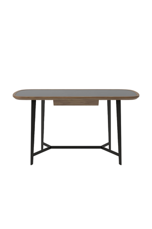 Black Glass 1-Drawer Desk | OROA Modern Girard | Oroa.com