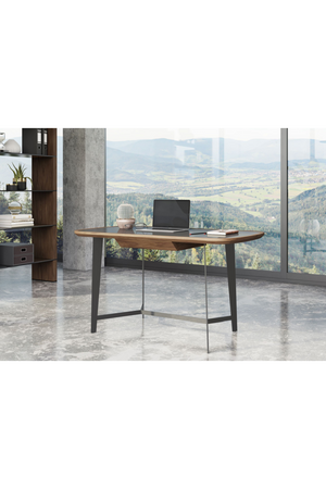 Black Glass 1-Drawer Desk | OROA Modern Girard | Oroa.com