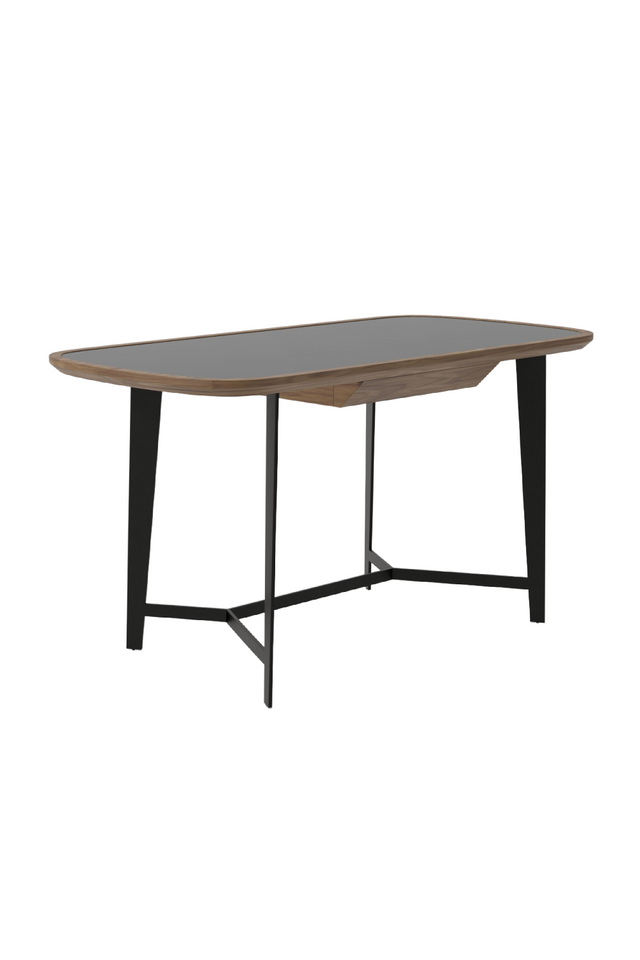 Black Glass 1-Drawer Desk | OROA Modern Girard | Oroa.com
