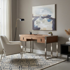   Walnut Veneer 4-Drawer Desk | Oroa.com