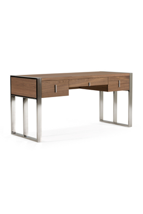 Walnut Veneer 4-Drawer Desk | OROA Modern Orcutt | Oroa.com