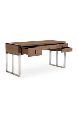 Walnut Veneer 4-Drawer Desk | OROA Modern Orcutt | Oroa.com