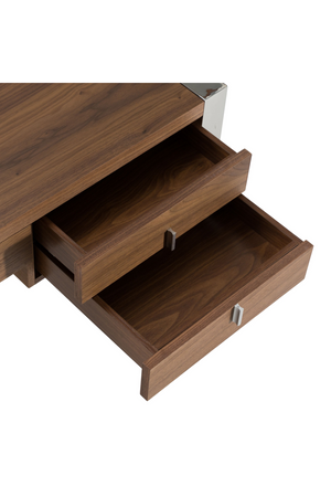 Walnut Veneer 4-Drawer Desk | OROA Modern Orcutt | Oroa.com