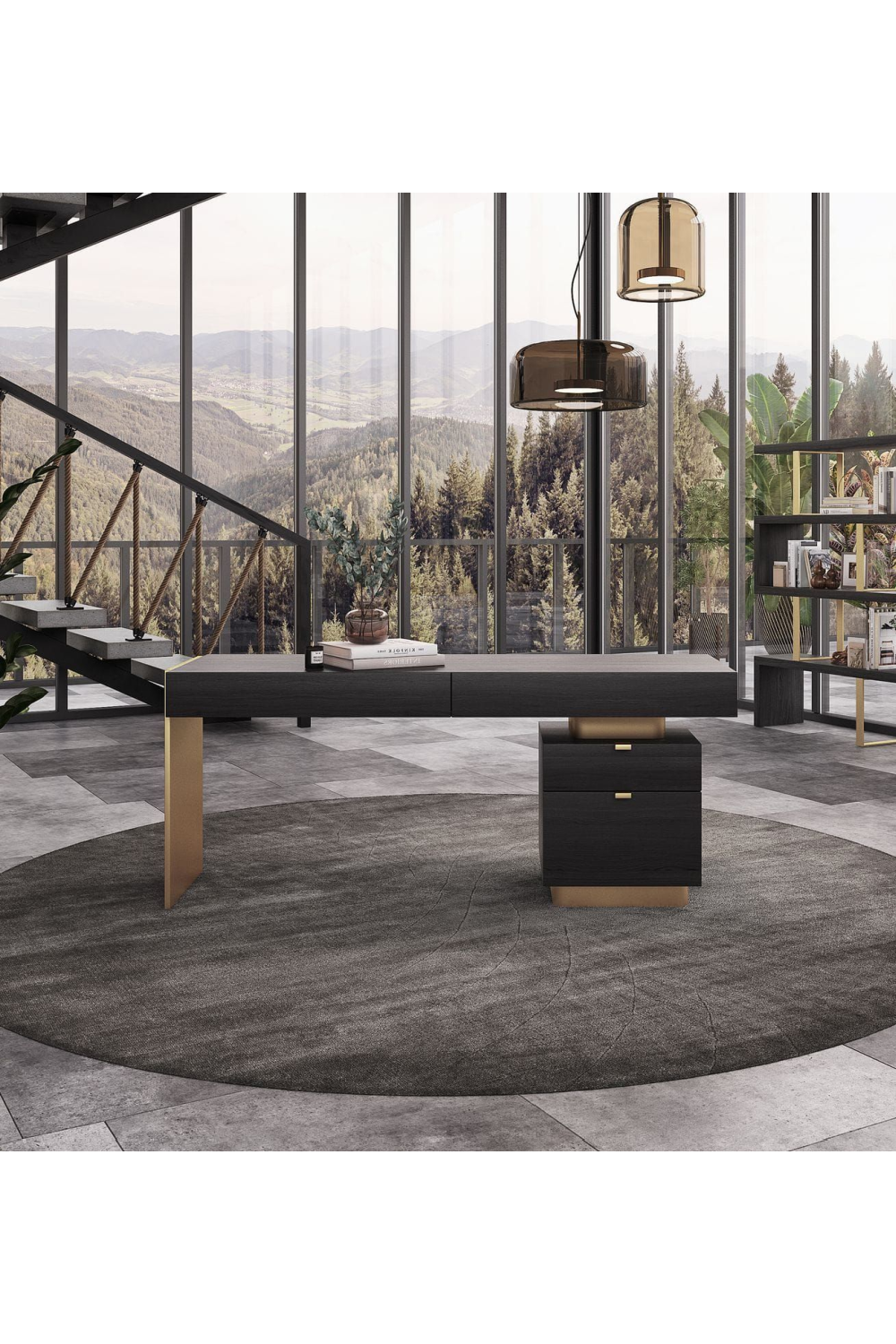 Glossy 4-Drawer Desk | OROA Modern Trahan | Oroa.com