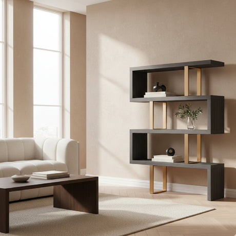 Gray Elm Bookcase | OROA Modern Maze