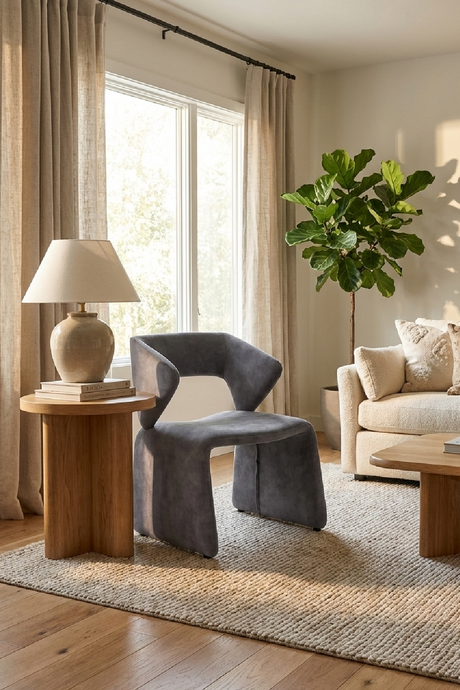   Gray Cut-Out Accent Chair | Oroa.com