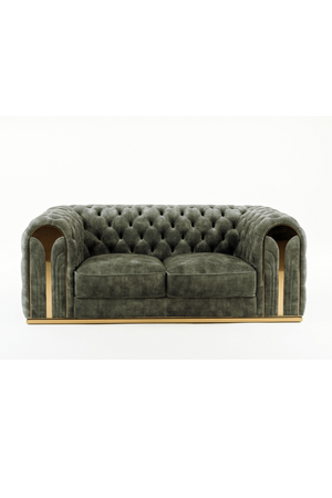 Gray Velvet Tufted Loveseat | OROA Modern Dosie | Oroa.com
