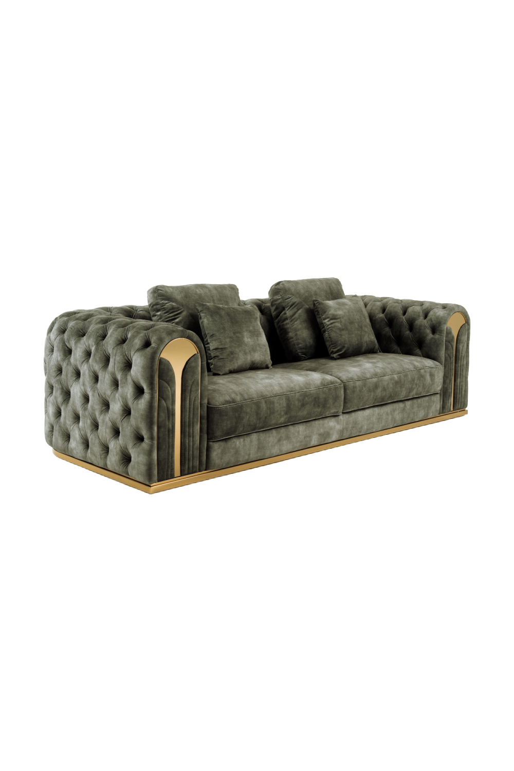 Tufted-Arm Gray Velvet Sofa | OROA Modern Dosie | Oroa.com
