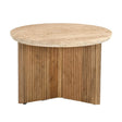 Ribbed Wood Base End Table – Pawnee – front view