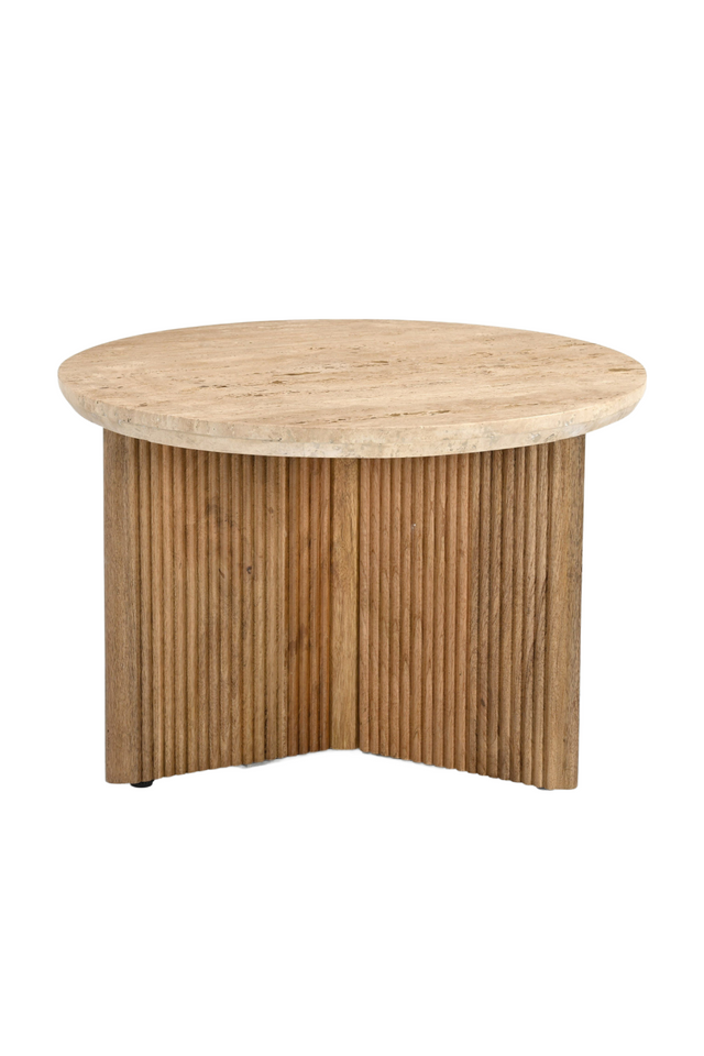 Ribbed Wood Base End Table | OROA Modern Pawnee | Oroa.com