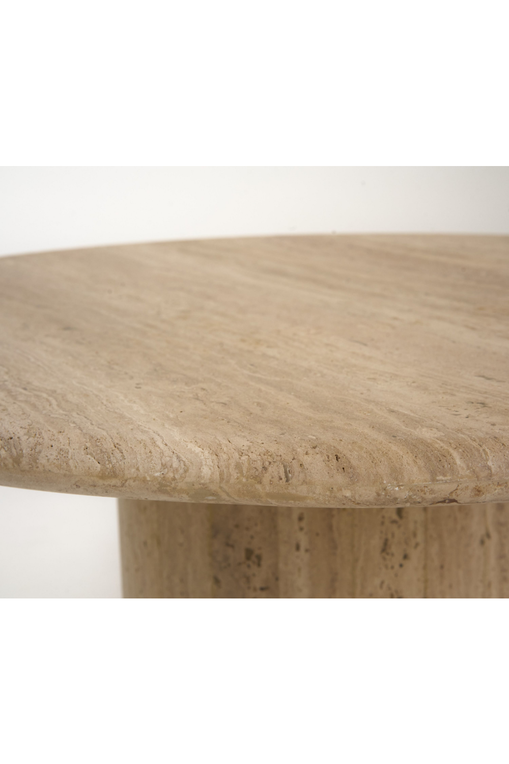 Travertine Marble Round Coffee Table | OROA Modern Lavaca | Oroa.com