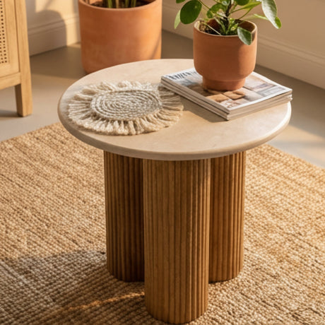 Marble Round End Table | OROA Modern Hayden
