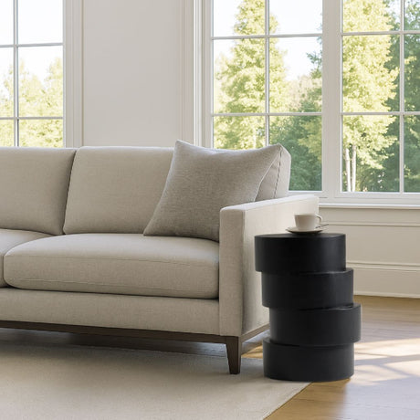   Black Wooden Stacked End Table | Oroa.com