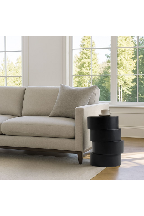 Black Wooden Stacked End Table | OROA Modern Grove  | Oroa.com