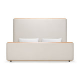 Cream Fabric Modern Eastern King Bed | OROA Modern Mora