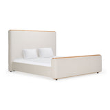 Cream Fabric Modern Eastern King Bed | OROA Modern Mora
