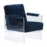 Blue Velvet Lounge Chair | OROA Modern Edmond