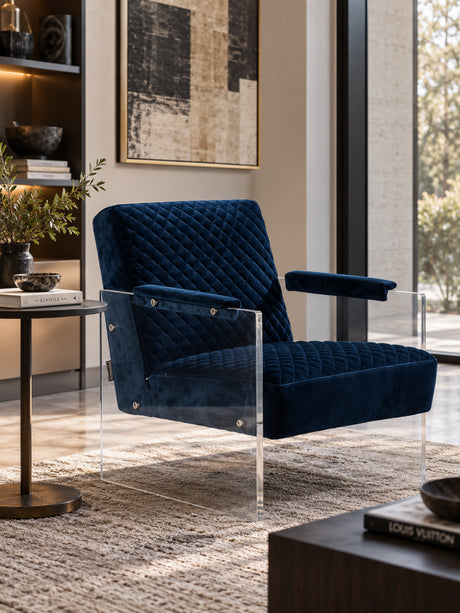 Blue Velvet Lounge Chair | OROA Modern Edmond