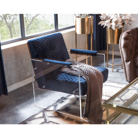 Blue Velvet Lounge Chair | OROA Modern Edmond