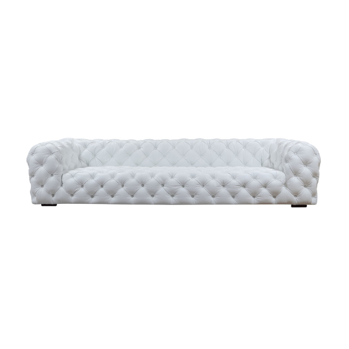 Tufted White Leather Sofa | OROA Modern Dexter
