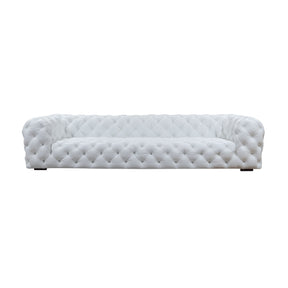 Tufted White Leather Sofa - OROA Modern Dexter - view 1