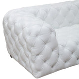 Tufted White Leather Sofa | OROA Modern Dexter