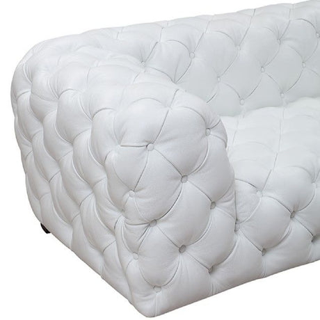 Tufted White Leather Sofa | OROA Modern Dexter