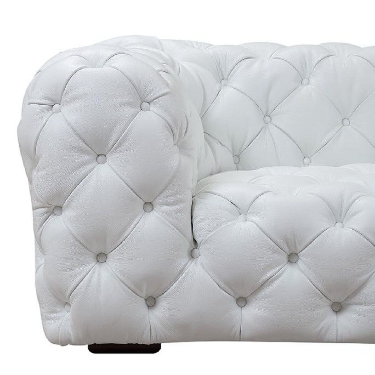 Tufted White Leather Sofa | OROA Modern Dexter