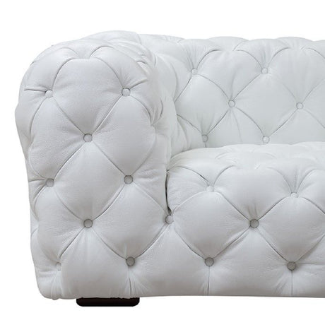 Tufted White Leather Sofa | OROA Modern Dexter