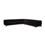 Black Velvet Tufted Sectional Sofa | OROA Modern Delilah
