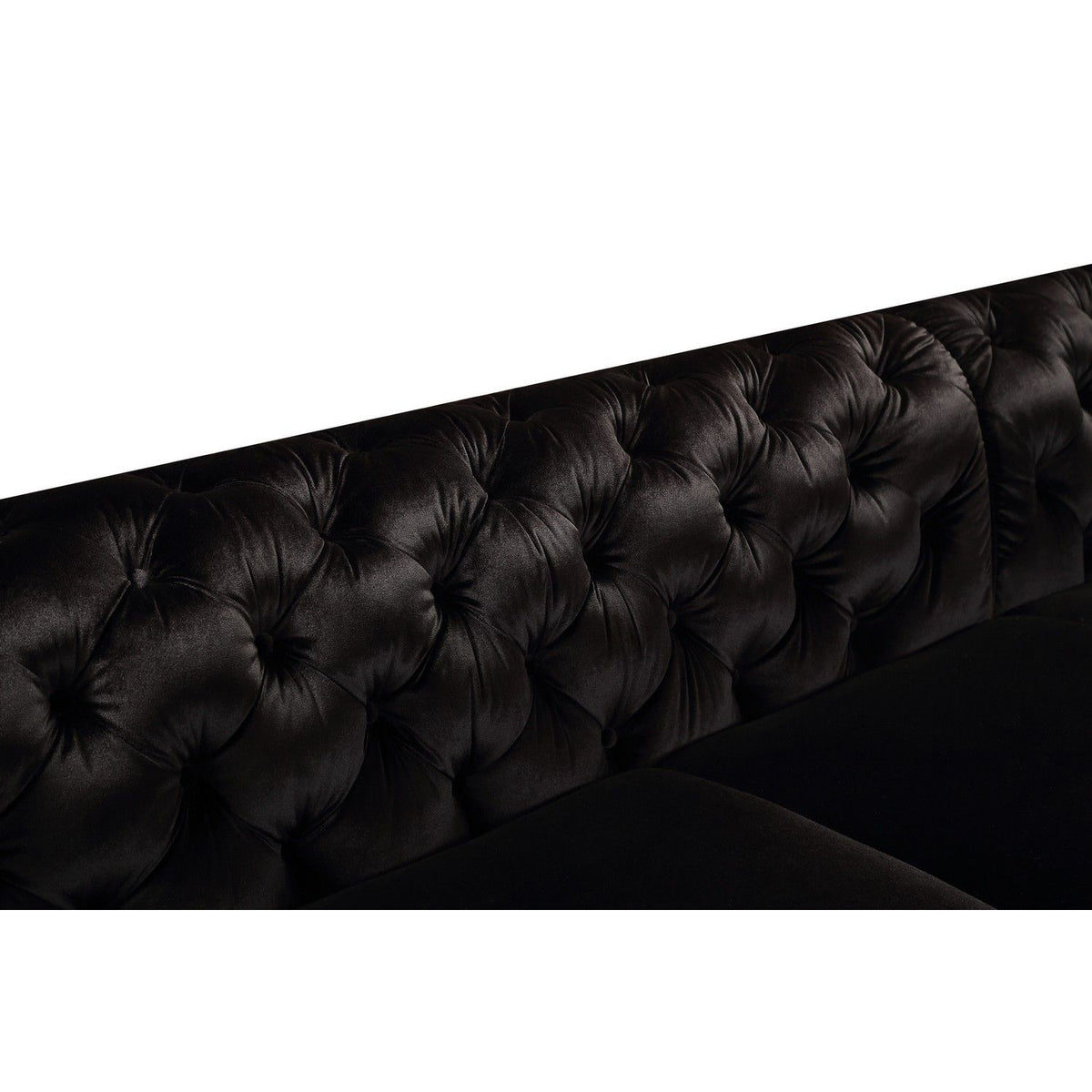Black Velvet Tufted Sectional Sofa | OROA Modern Delilah