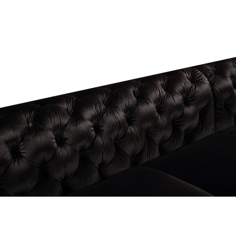 Black Velvet Tufted Sectional Sofa | OROA Modern Delilah