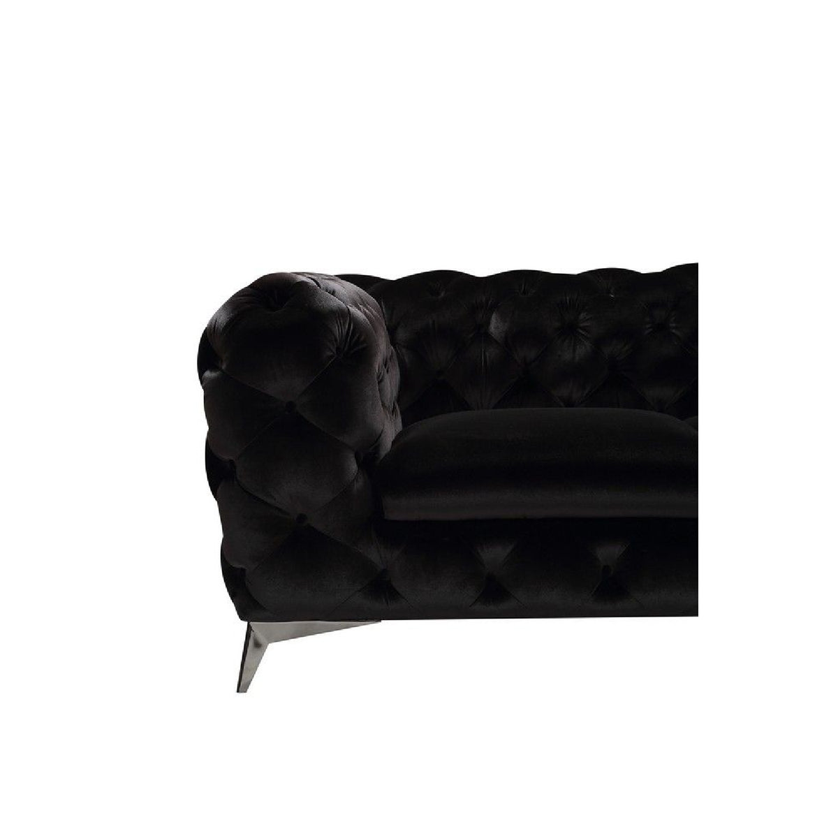 Black Velvet Tufted Sectional Sofa | OROA Modern Delilah
