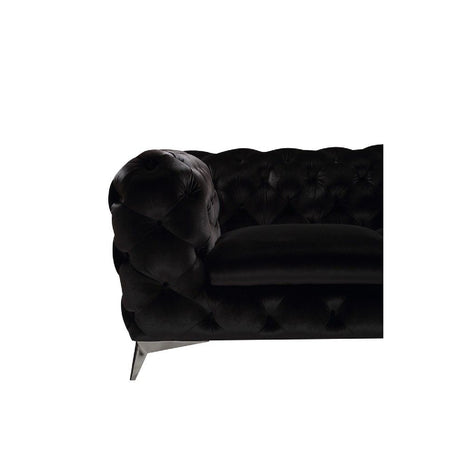 Black Velvet Tufted Sectional Sofa | OROA Modern Delilah
