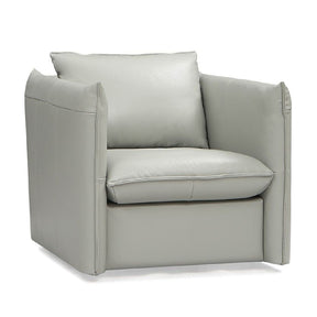 Gray Leather Swivel Chair - OROA Modern Tamworth - view 1