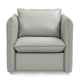 Gray Leather Swivel Chair | OROA Modern Tamworth