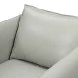 Gray Leather Swivel Chair | OROA Modern Tamworth
