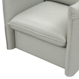 Gray Leather Swivel Chair | OROA Modern Tamworth