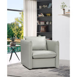 Gray Leather Swivel Chair | OROA Modern Tamworth
