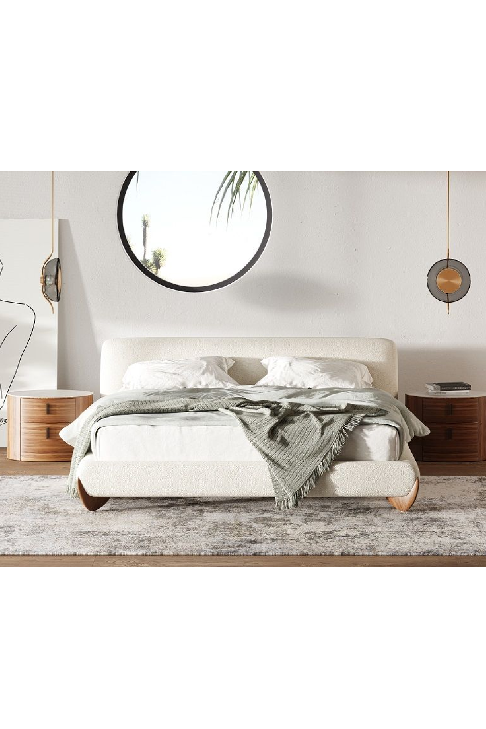 Cream Fabric Bed | OROA Modern Fleury | Oroa.com