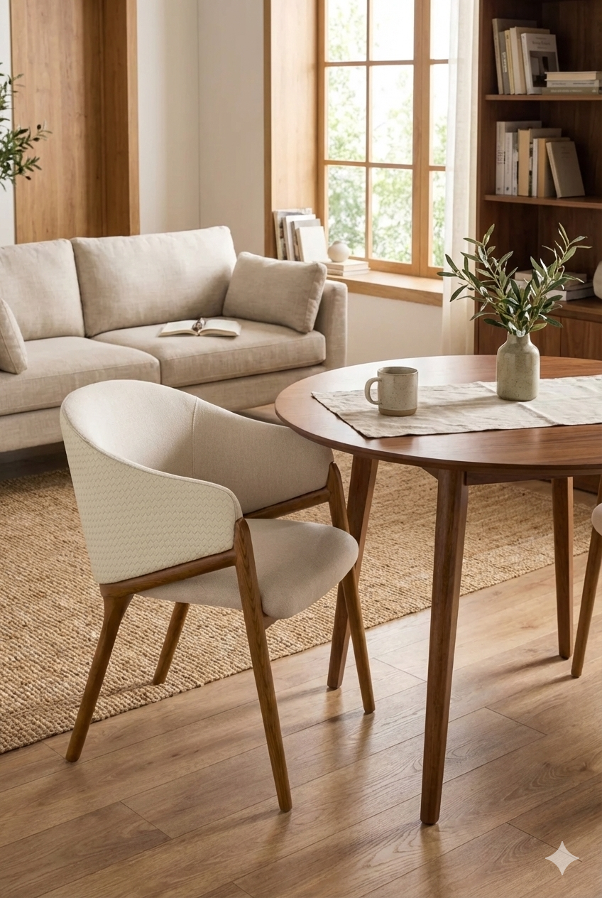 Curve-Back Cream Dining Chair | OROA Modern Lunde