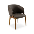 Brown Vegan Leather Dining Chair – Baskin – angled view