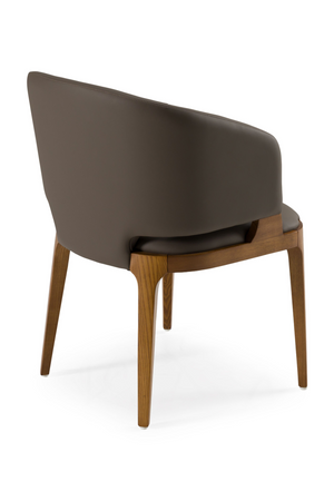 Brown Leatherette Dining Chair | OROA Modern Baskin