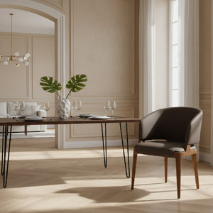   Brown Vegan Leather Dining Chair | Oroa.com