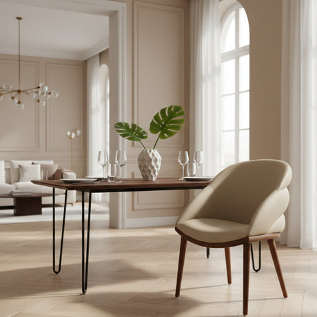   Beige Vegan Leather Dining Chair | Oroa.com