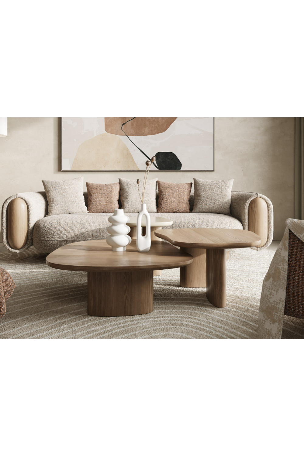 Wooden & Onyx Nesting Coffee Tables (3) | OROA Modern Raywood | Oroa.com