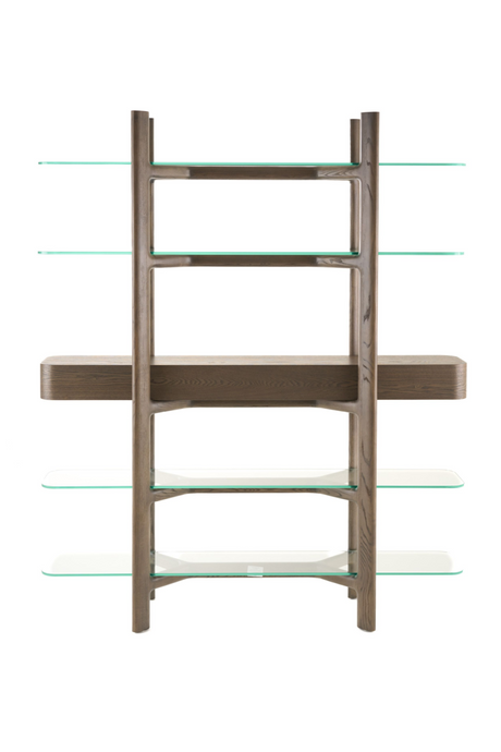 Gray Ash Glass Bookshelf | OROA Modern Rinaldi | Oroa.com