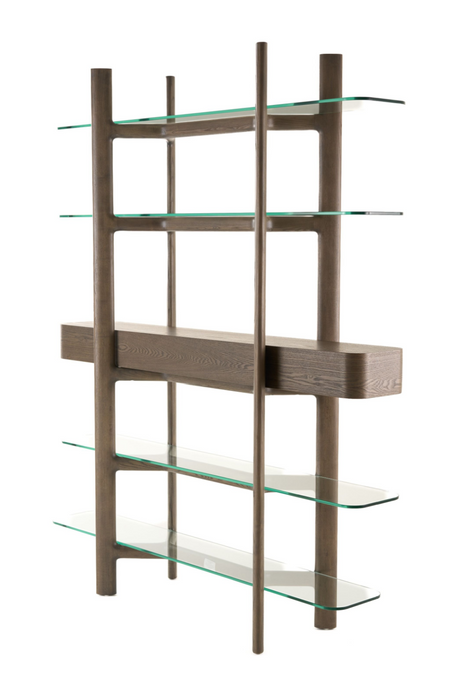 Gray Ash Glass Bookshelf | OROA Modern Rinaldi | Oroa.com